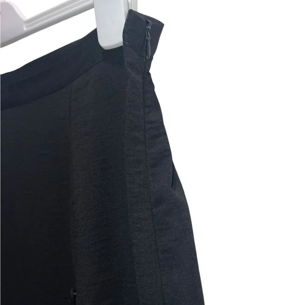 ASOS Black Midi Skirt Side Button Detail US 12